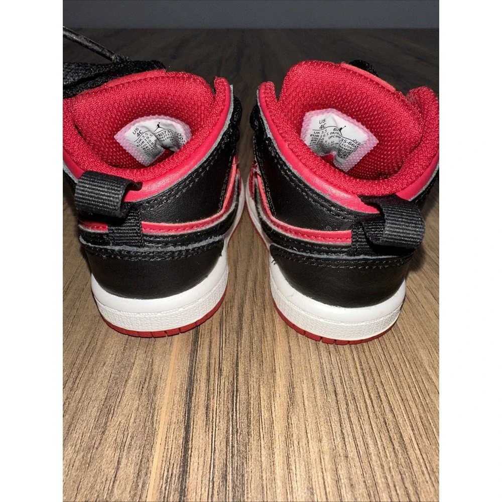 Toddler Nike Air Jordan 1 Mid Athletic Shoes 'Reverse Bred' 640735 660 - Size 4C